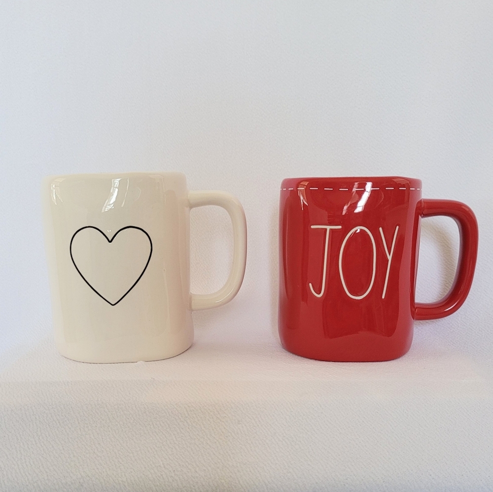 Rae Dunn Mugs Heart and Joy Extra Large 4 3/4" Tall